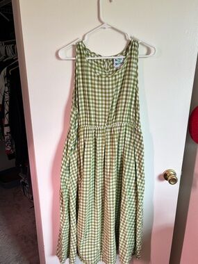 Green Gingham Sleeveless Dress - Shiny By Nature